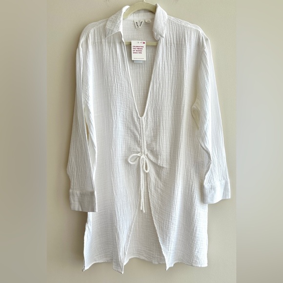 Roxy Summer Limonade White Shirt Dress for Women, Beach Coverup, Medium, NWT - Picture 2 of 16
